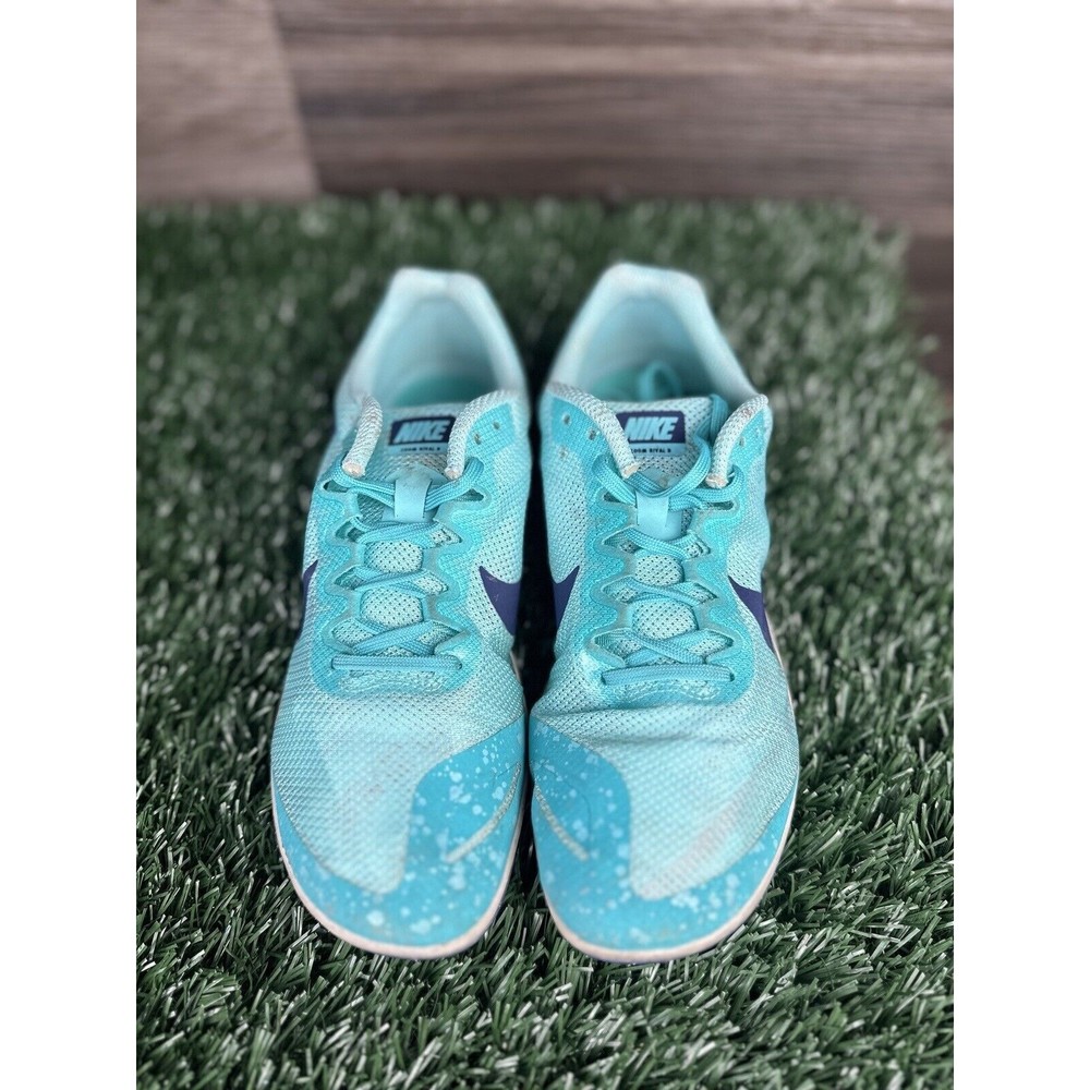 Women's Nike Zoom Rival D 10 907567-301 - Sz 8.5- Aqua Blue Green Racing Shoes‎ - Picture 3 of 6